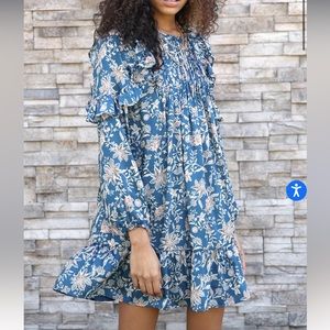greylin amy pintucked popover ruffled floral dress